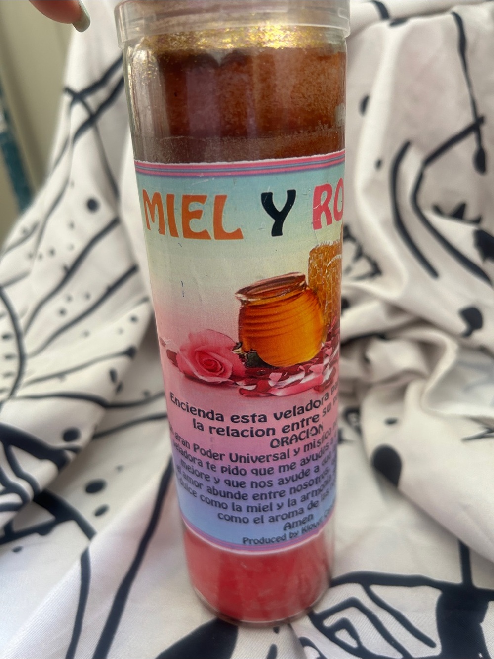 Miel y Rosa Prayer Candle - Pink & Gold
